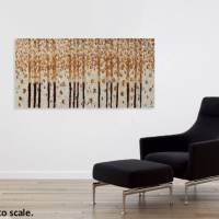 Acrylbild auf Leinwand abstrakte Kunst Birken Bäume Bilder für Wohnzimmer Malerei Gemälde 120 cm x 60 cm Bild 2