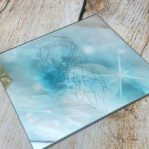 Personalisierter Spiegel, 15x15 cm, Dekoration, Motiv Elch, Geschenke für zwischendurch Bild 1