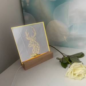 Personalisierter Spiegel, 15x15 cm, Dekoration, Motiv Elch, Geschenke für zwischendurch Bild 6