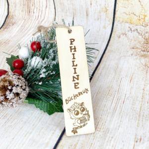 Lesezeichen aus Holz, personalisiert mit Namensgravur und Designauswahl, Geschenk Einschulung oder Adventskalender Bild 9