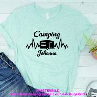 Bügelbild Camping mit Wunschname I 56 Farben zur Auswahl I Camping I Wohnmobil I Caravan I Urlaub I Crew I Reise I DIY Bild 1