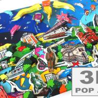 Wuppertal 3D pop art bild Schwebebahn skyline personalisierbar fine art limited edition geschenk Bild 9