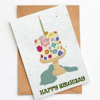 Pflanzbare Geburtstagskarte "Happy Birthday" Samenpapier Klappkarte | Wildblumen | Blumensamen Papierkarte Bild 1