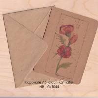Klappkarte mit Umschlag Aquarell handgemalt minimalistisch rote Blumen Blüten A6 Format handmade günstig kaufen Bild 4