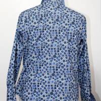 Damen Hemd Bluse Motiv Kreise  Blau/Hakki Bild 3