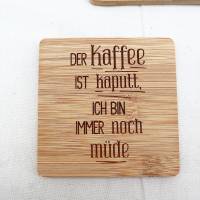 Untersetzer Holz "Kaffee" graviert 4 Motive Bild 2