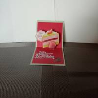 Geburtstagskarte für eine Frau, Geburtstagstorte, mint, rot Bild 3