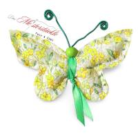 Drahtherz Schmetterling Dekoanhänger handgemacht gelb grün Bild 8