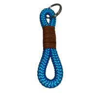 Schlüsselanhänger handgefertigt der Marke AlsterStruppi in blau, braunem Leder, personalisiert ist möglich Bild 3