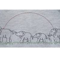 Stickdatei Elefantenfamilie 4 Elefanten 17x8cm Bild 1