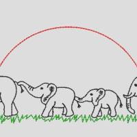 Stickdatei Elefantenfamilie 4 Elefanten 17x8cm Bild 3