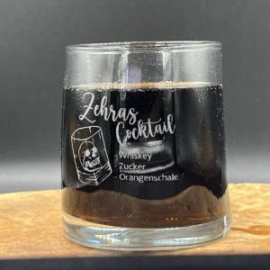 Whiskyglas mit Wunschgravur, Rezept Cocktail Gravur, Trinkglas, personalisierte Geschenke Bild 3