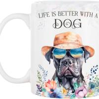 Hunde-Tasse LIFE IS BETTER WITH A DOG mit Cane Corso Bild 2