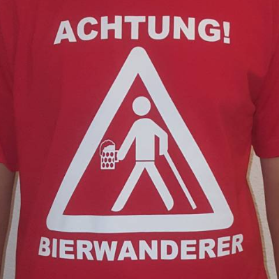 rotes T-Shirt mit Siebdruck Geschenk für Herrentag Ausflug Vatertag Bierliebhaber