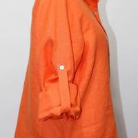 Damen Hemdbluse in Leinen Orange Bild 2