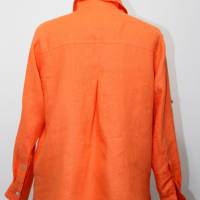 Damen Hemdbluse in Leinen Orange Bild 3