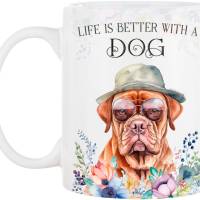 Hunde-Tasse LIFE IS BETTER WITH A DOG mit Bordeaux Dogge Bild 2