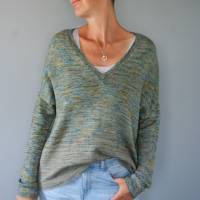 Anleitung: Comfy V Neck Sweater - Pullover stricken mit V Ausschnitt Ärmel kurz oder lang Bild 1