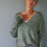 Anleitung: Comfy V Neck Sweater - Pullover stricken mit V Ausschnitt Ärmel kurz oder lang Bild 9