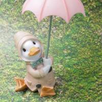Ente , Gans mit Schirm  Muttertag Vatertag oder Valentinstag  -  zum basteln oder dekorieren oder Gutscheine herstellen Bild 1