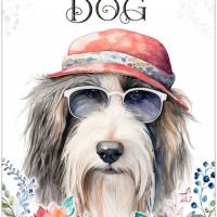 Hundeschild LIFE IS BETTER WITH A DOG mit Bearded Collie Bild 1