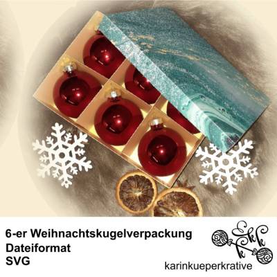 Plotterdatei 6-er Weihnachtskugelverpackung