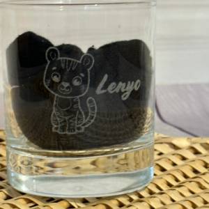 Lario Glas, Personalisiertes Geschenk 30cl, Motiv Tiger mit Namen Bild 5