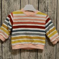 Sweatshirt für Babys, Babypullover mit bunten Streifen und Knopfleiste in Größe 68-74 Bild 1