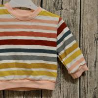Sweatshirt für Babys, Babypullover mit bunten Streifen und Knopfleiste in Größe 68-74 Bild 2