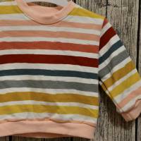 Sweatshirt für Babys, Babypullover mit bunten Streifen und Knopfleiste in Größe 68-74 Bild 3