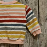 Sweatshirt für Babys, Babypullover mit bunten Streifen und Knopfleiste in Größe 68-74 Bild 4