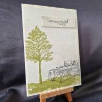 Geburtstagskarte - Geschenk zum Geburtstag - Geburtstagskarte mit Auto - Karte mit Bäume - Geschenk - Schwarz Grün Beige Bild 2