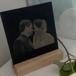 Personalisierter Spiegel, 15x15 cm, Hochzeitsgeschenk, Motiv Foto, persönliches Geschenk Bild 1