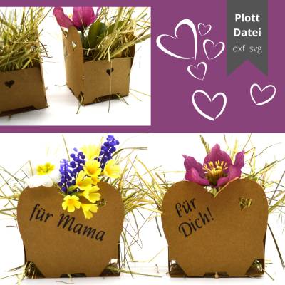 Plotterdatei Herzkorb Herz zum Muttertag Hochzeit Valentinstag Geburtstag