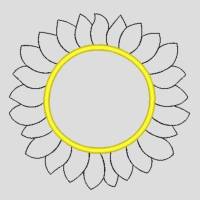Stickdatei Sunflower Mug Rug Sonnenblume Untersetzer Bild 4