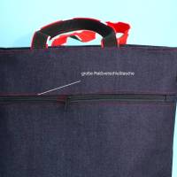 Tote Bag //Shopping Bag // crossover Bag // Henkeltasche Damen // Tragetaschen // Jeanstasche //schwarze Tasche // rote Bild 4