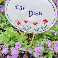 Stickdatei Blumenstecker Geschenkanhänger 9x9cm Blumen ith + Freebie"Zum Muttertag" Bild 3
