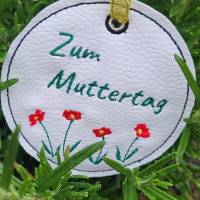 Stickdatei Blumenstecker Geschenkanhänger 9x9cm Blumen ith + Freebie"Zum Muttertag" Bild 6