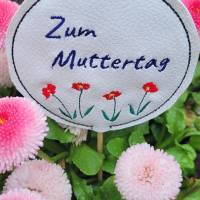 Stickdatei Blumenstecker Geschenkanhänger 9x9cm Blumen ith + Freebie"Zum Muttertag" Bild 7