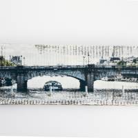 Paris Brücke Schlüsselbrett upcycling Weinkistenbrett mit 4 Haken Bild 2