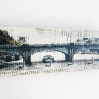 Paris Brücke Schlüsselbrett upcycling Weinkistenbrett mit 4 Haken Bild 3