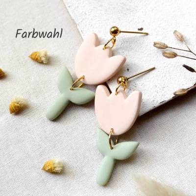 Tulpen Ohrringe aus Polymer Clay • Ohrschmuck | Geschenk Frau | Freundin | Schwester | Mama