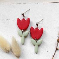 Tulpen Ohrringe aus Polymer Clay • Ohrschmuck | Geschenk Frau | Freundin | Schwester | Mama Bild 2