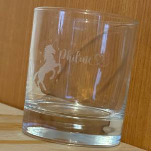 Lario Glas, Personalisiertes Geschenk 30cl, Motiv Einhorn mit Namen Bild 6