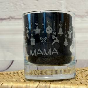 Lario Glas, Personalisiertes Weihnachtsgeschenk für Familie und Freunde, Glas mit Weihnachtlichem Motiv, 30cl Bild 1
