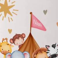 Personalisierte Taufkerze mit eigenen Namen. Motiv: Arche Noah mit Tieren. Für Mädchen oder Junge mit Namen, Taufspruch Bild 6