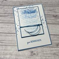 Grußkarten / Glückwunschkarten zur Kommunion, Fische zum Fest in rosa o. blau, Segensfeste, festlicher Anlass Bild 4