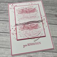 Grußkarten / Glückwunschkarten zur Kommunion, Fische zum Fest in rosa o. blau, Segensfeste, festlicher Anlass Bild 7