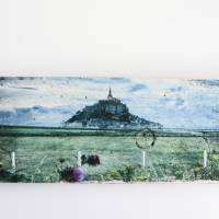 le Mont Saint Michel Frankreich Schlüsselbrett upcycling Weinkistenbrett mit 4 Haken Bild 2