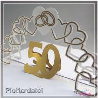 Plotterdatei: 3D Karte Goldene Hochzeit